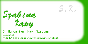 szabina kapy business card